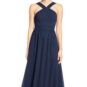 Maxi long royal dark blue dress